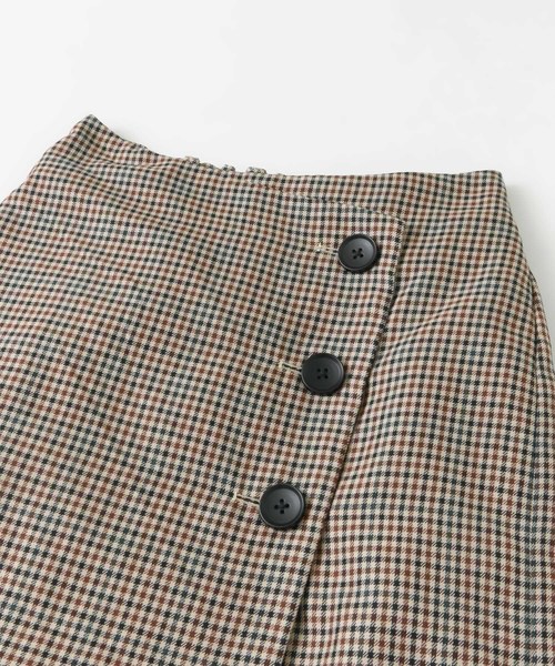 ITEMS URBANRESEARCH（アイテムズ アーバンリサーチ）の「ラップタイトチェックスカート（スカート・レディース・チャコールグレー/ブラウン・FREE）」の12枚目の写真