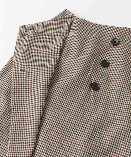 ITEMS URBANRESEARCH（アイテムズ アーバンリサーチ）の「ラップタイトチェックスカート（スカート・レディース・チャコールグレー/ブラウン・FREE）」の13枚目の写真