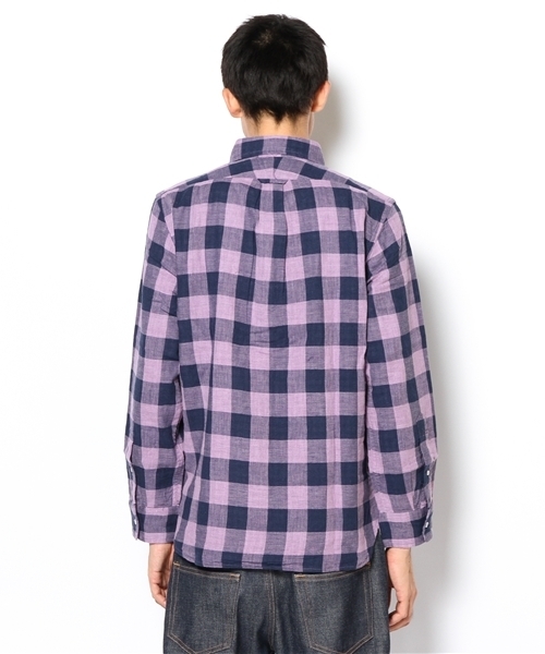 coen（コーエン）の「ダブルガーゼブロックチェックボタンダウンシャツ（シャツ/ブラウス・メンズ・ピンク/マスタード/ターコイズブルー・LARGE/X-LARGE/X-SMALL/SMALL/MEDIUM）」の6枚目の写真