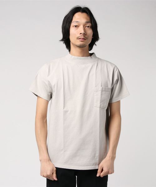 Goodwear(Since1983)（グッドウェア）の「GOODWEAR / グッドウェア モックネック　ショートスリーブTシャツ（Tシャツ/カットソー・メンズ・ホワイト/ブラック/パープル/ネイビー/ブラウン/ブラック系その他2/グレー系その他/ベージュ・M/L/XL）」の6枚目の写真