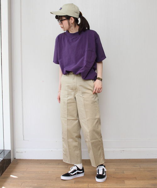 Goodwear(Since1983)（グッドウェア）の「GOODWEAR / グッドウェア モックネック　ショートスリーブTシャツ（Tシャツ/カットソー・メンズ・ホワイト/ブラック/パープル/ネイビー/ブラウン/ブラック系その他2/グレー系その他/ベージュ・M/L/XL）」の8枚目の写真