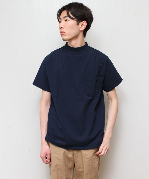 Goodwear(Since1983)（グッドウェア）の「GOODWEAR / グッドウェア モックネック　ショートスリーブTシャツ（Tシャツ/カットソー・メンズ・ホワイト/ブラック/パープル/ネイビー/ブラウン/ブラック系その他2/グレー系その他/ベージュ・M/L/XL）」の7枚目の写真