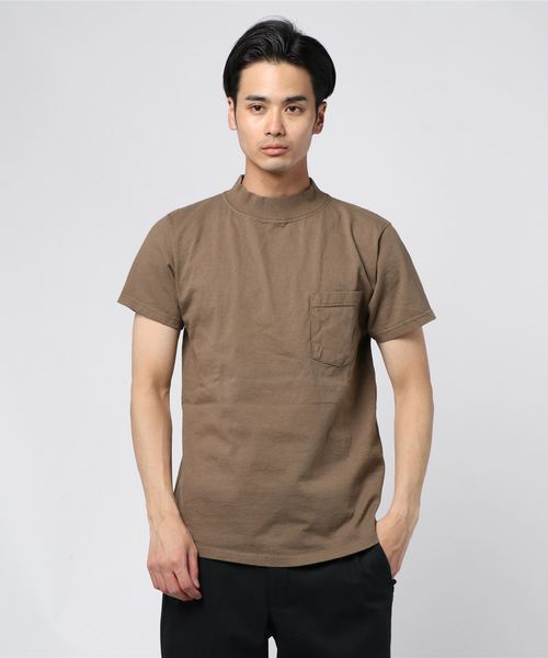 Goodwear(Since1983)（グッドウェア）の「GOODWEAR / グッドウェア モックネック　ショートスリーブTシャツ（Tシャツ/カットソー・メンズ・ホワイト/ブラック/パープル/ネイビー/ブラウン/ブラック系その他2/グレー系その他/ベージュ・M/L/XL）」の15枚目の写真