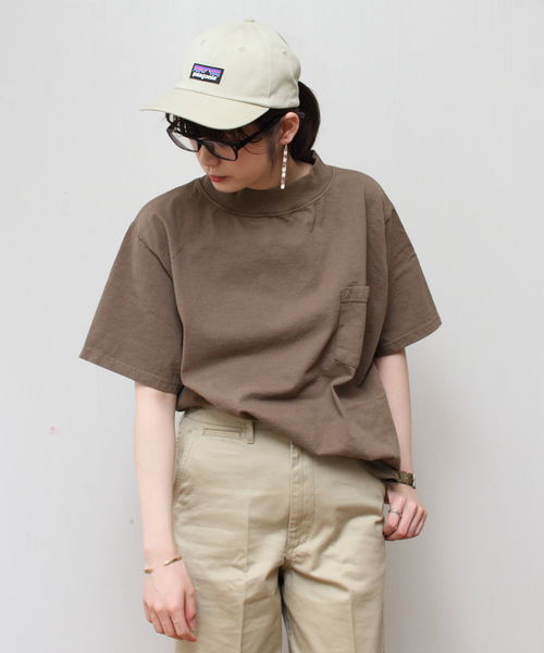 Goodwear(Since1983)（グッドウェア）の「GOODWEAR / グッドウェア モックネック　ショートスリーブTシャツ（Tシャツ/カットソー・メンズ・ホワイト/ブラック/パープル/ネイビー/ブラウン/ブラック系その他2/グレー系その他/ベージュ・M/L/XL）」の13枚目の写真