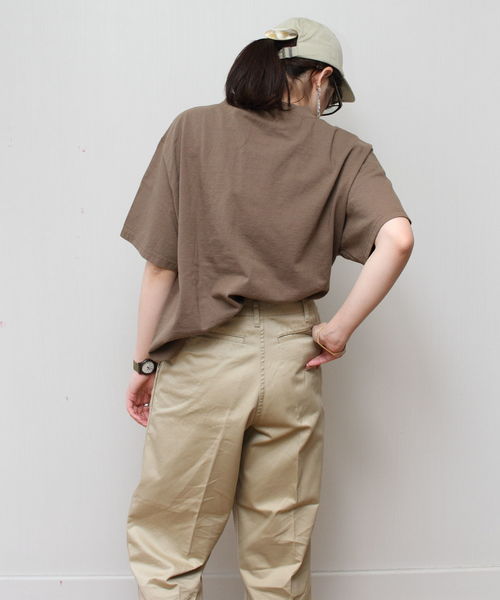 Goodwear(Since1983)（グッドウェア）の「GOODWEAR / グッドウェア モックネック　ショートスリーブTシャツ（Tシャツ/カットソー・メンズ・ホワイト/ブラック/パープル/ネイビー/ブラウン/ブラック系その他2/グレー系その他/ベージュ・M/L/XL）」の11枚目の写真