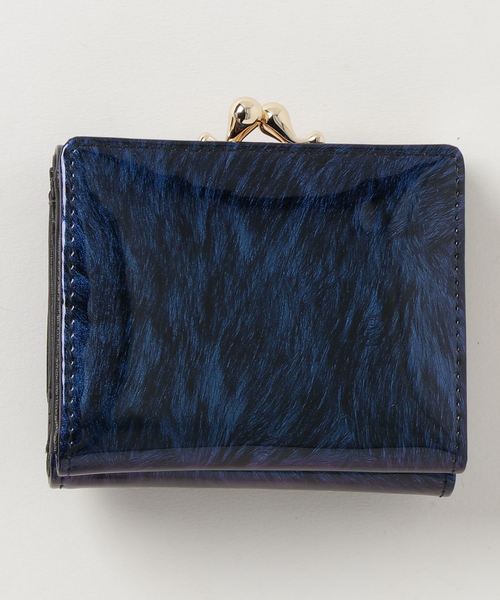 Clelia(クレリア)の「エナメルラメ加工がま口×フラップ三つ折りミニ財布(財布・レディース・ブルー/グリーン・ONE SIZE)」の3枚目の写真