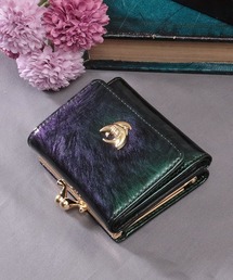 Clelia（クレリア）の「エナメルラメ加工がま口×フラップ三つ折りミニ財布（財布）」