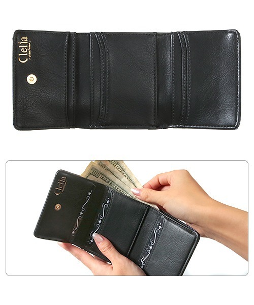 Clelia(クレリア)の「エナメルラメ加工がま口×フラップ三つ折りミニ財布(財布・レディース・ブルー/グリーン・ONE SIZE)」の9枚目の写真