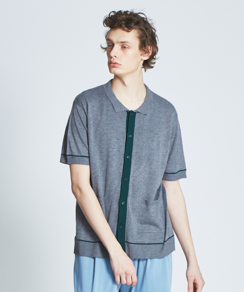 ABAHOUSE（アバハウス）の「【WEB別注】ニット シャツ カーディガン（ニット/セーター・メンズ・グレー/ブラック/ベージュ・46/48）」の3枚目の写真