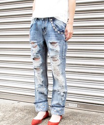 BEATJIVE | クロスボーン　クラッシュデニム(デニムパンツ)