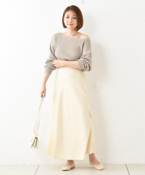 DouDou(ドゥドゥ)の「リブドルマン(ニット/セーター・レディース・ブラック/パープル/ブラウン/キャメル/グレイッシュベージュ・FREE)」の6枚目の写真