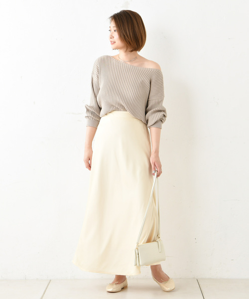 DouDou(ドゥドゥ)の「リブドルマン(ニット/セーター・レディース・ブラック/パープル/ブラウン/キャメル/グレイッシュベージュ・FREE)」の20枚目の写真