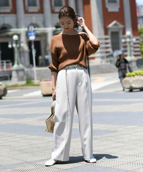 DouDou(ドゥドゥ)の「リブドルマン(ニット/セーター・レディース・ブラック/パープル/ブラウン/キャメル/グレイッシュベージュ・FREE)」の21枚目の写真