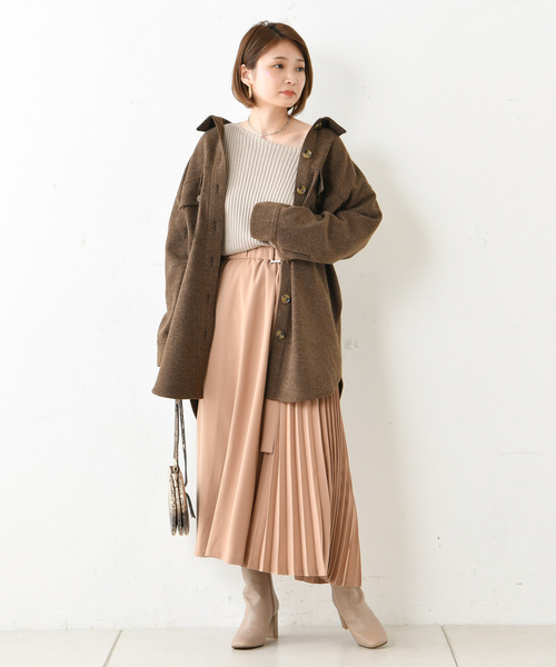 DouDou(ドゥドゥ)の「リブドルマン(ニット/セーター・レディース・ブラック/パープル/ブラウン/キャメル/グレイッシュベージュ・FREE)」の9枚目の写真