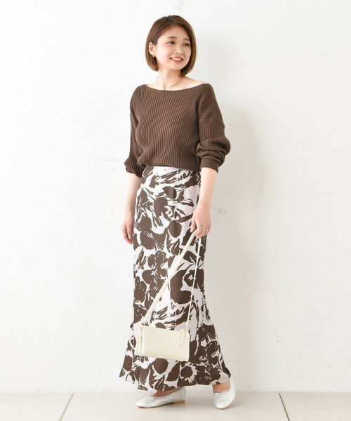 DouDou(ドゥドゥ)の「リブドルマン(ニット/セーター・レディース・ブラック/パープル/ブラウン/キャメル/グレイッシュベージュ・FREE)」の14枚目の写真