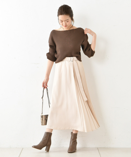 DouDou(ドゥドゥ)の「リブドルマン(ニット/セーター・レディース・ブラック/パープル/ブラウン/キャメル/グレイッシュベージュ・FREE)」の15枚目の写真