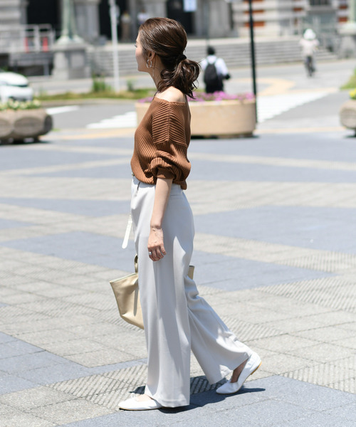 DouDou(ドゥドゥ)の「リブドルマン(ニット/セーター・レディース・ブラック/パープル/ブラウン/キャメル/グレイッシュベージュ・FREE)」の19枚目の写真