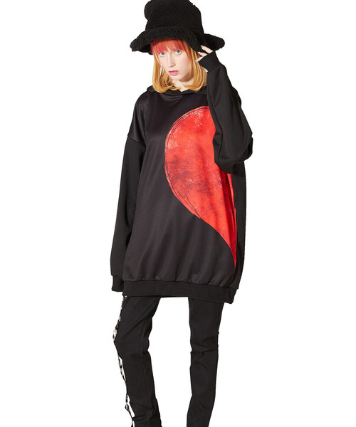 【 SALE 】ankoROCK 瞳ハートパーカー ankoROCK（アンコロック）の「ニコイチハート【ミギー】プルオーバー