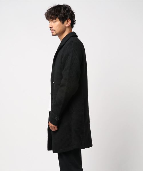 エストネーション 紺色 ワッフルタイプ生地 チェスターコート