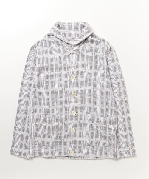 v::room(ヴィルーム)の「PLAID JQ - L/S HECHIMA CARDIGAN(カーディガン/ボレロ・メンズ・グレー/ターコイズブルー・SMALL/MEDIUM)」の1枚目の写真