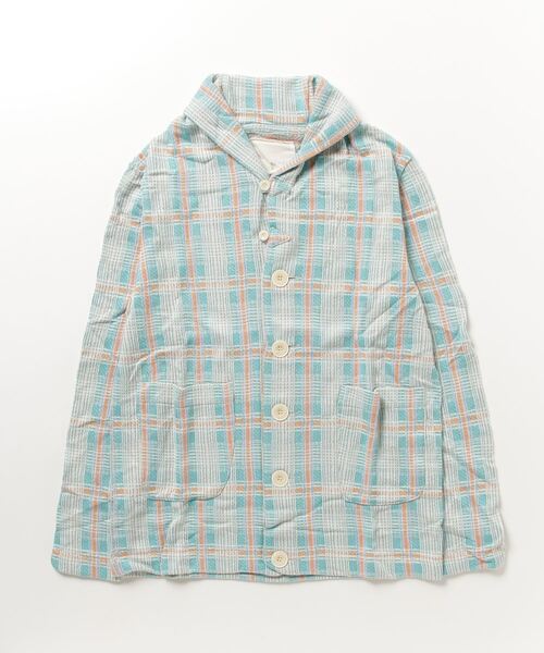 v::room(ヴィルーム)の「PLAID JQ - L/S HECHIMA CARDIGAN(カーディガン/ボレロ・メンズ・グレー/ターコイズブルー・SMALL/MEDIUM)」の2枚目の写真
