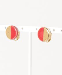 【irodori】ラウンド金彩earring（赤)