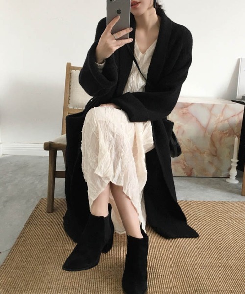 MAISON DE THERESE（メゾン ド テレーズ）の「あったかロングカーディガン（カーディガン/ボレロ・レディース・ブラック/グレー/アイボリー/ブラウン系その他/モカ/ブラウン・FREE）」の11枚目の写真