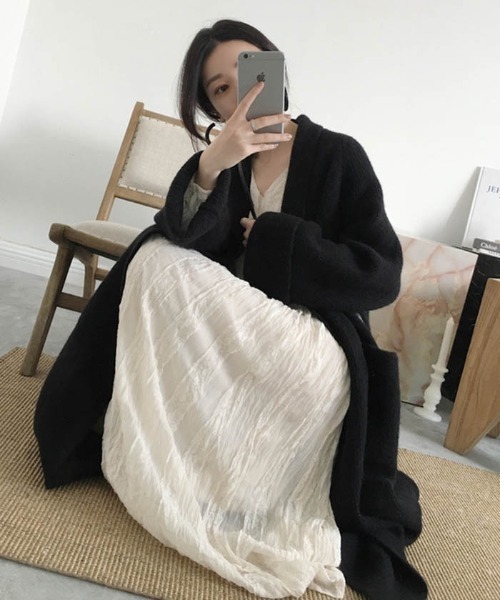 MAISON DE THERESE（メゾン ド テレーズ）の「あったかロングカーディガン（カーディガン/ボレロ・レディース・ブラック/グレー/アイボリー/ブラウン系その他/モカ/ブラウン・FREE）」の12枚目の写真