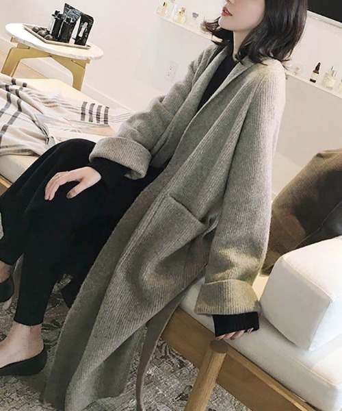 MAISON DE THERESE（メゾン ド テレーズ）の「あったかロングカーディガン（カーディガン/ボレロ・レディース・ブラック/グレー/アイボリー/ブラウン系その他/モカ/ブラウン・FREE）」の10枚目の写真