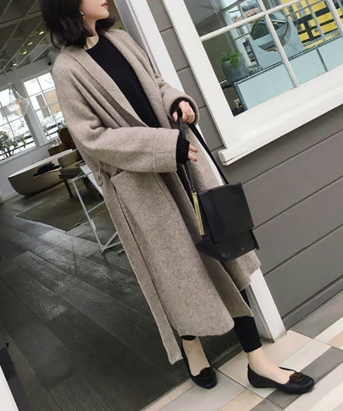 MAISON DE THERESE（メゾン ド テレーズ）の「あったかロングカーディガン（カーディガン/ボレロ・レディース・ブラック/グレー/アイボリー/ブラウン系その他/モカ/ブラウン・FREE）」の16枚目の写真