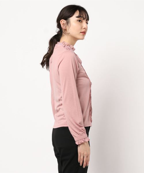 axes femme(アクシーズファム)の「スタンドブラウス風カットPO(Tシャツ/カットソー・レディース・ブラック/ピンク/キナリ・MEDIUM)」の4枚目の写真