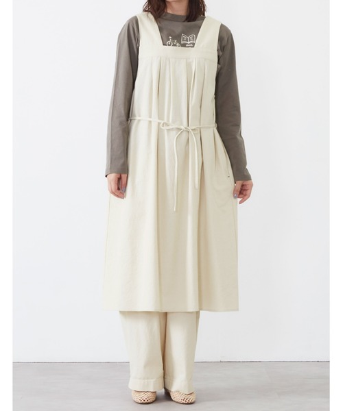 POU DOU DOU(プードゥドゥ)の「タックジャンパースカート(ワンピース・レディース・ダークブラウン/インディゴブルー/アイボリー・3)」の20枚目の写真