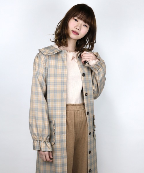 ParAvion + Petit Standard(パラビオンスタンダードプチ)の「メローワッフルフレアトップス(Tシャツ/カットソー)」|ピンク