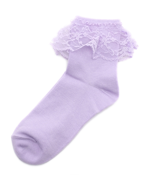 WEGO（ウィゴー）の「WEGO/レースソックス（ソックス/靴下・レディース・ホワイト/ブラック/ライトパープル/ワイン・FREE）」の3枚目の写真