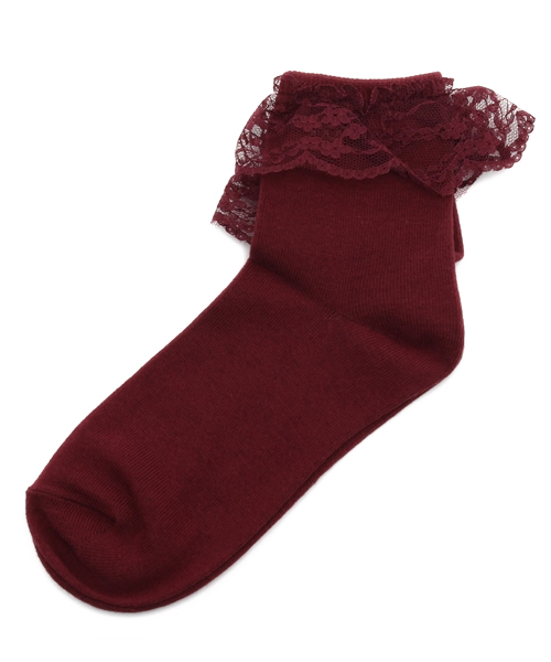 WEGO（ウィゴー）の「WEGO/レースソックス（ソックス/靴下・レディース・ホワイト/ブラック/ライトパープル/ワイン・FREE）」の4枚目の写真