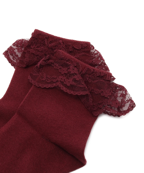 WEGO（ウィゴー）の「WEGO/レースソックス（ソックス/靴下・レディース・ホワイト/ブラック/ライトパープル/ワイン・FREE）」の6枚目の写真