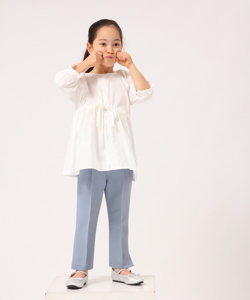 GLOBAL WORK（グローバルワーク）の「【キッズ】ギャザー前開きチュニック/864910（シャツ/ブラウス・キッズ・ホワイト/ベージュ・110cm/100cm/120cm/140cm/130cm）」の3枚目の写真