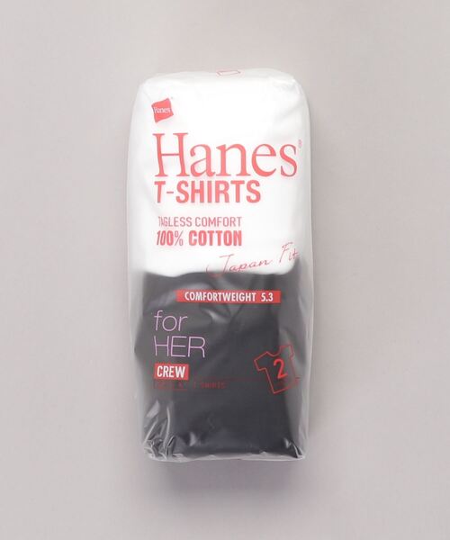 HANES(ヘインズ)の「【HANES/ヘインズ】JAPAN FITクルー2Pアソート HW5320 無地 Tシャツ 白黒の2枚セット(Tシャツ/カットソー・レディース・その他1/その他3/その他4/その他5/その他6/その他8/その他7/その他9・MEDIUM/LARGE)」の1枚目の写真