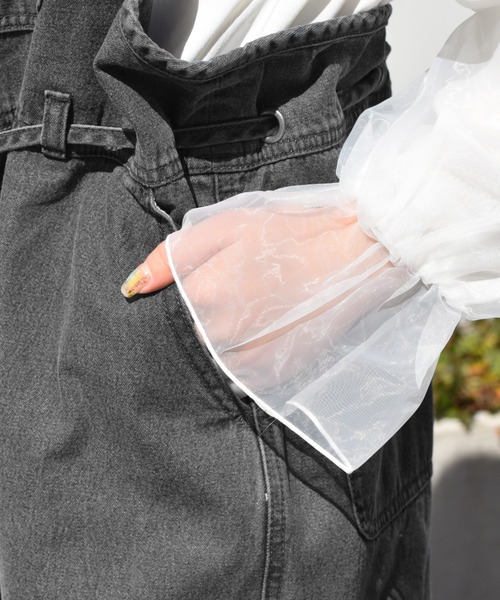 PairPair（ペアペア）の「デニムサロペット（サロペット/オーバーオール・レディース・ライトブルー/ブラック・FREE）」の13枚目の写真