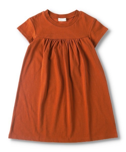 BRANSHES（ブランシェス）の「【WEB限定】胸元ギャザー半袖ワンピース（ワンピース・キッズ・ベージュ/ブルー/フューシャピンク/ダークグリーン/キャメル/ブラック・90cm/100cm/110cm/120cm/130cm/140cm/150cm）」の6枚目の写真