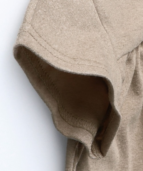 BRANSHES（ブランシェス）の「【WEB限定】胸元ギャザー半袖ワンピース（ワンピース・キッズ・ベージュ/ブルー/フューシャピンク/ダークグリーン/キャメル/ブラック・90cm/100cm/110cm/120cm/130cm/140cm/150cm）」の18枚目の写真