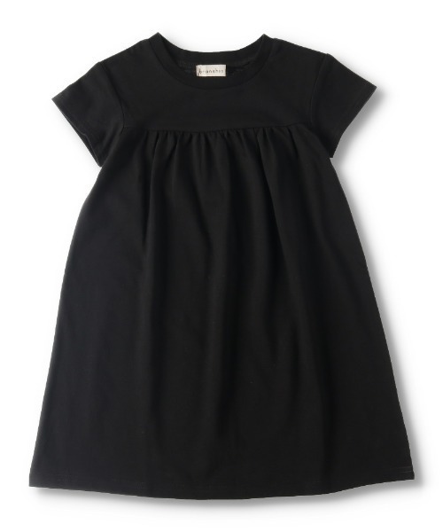 BRANSHES（ブランシェス）の「【WEB限定】胸元ギャザー半袖ワンピース（ワンピース・キッズ・ベージュ/ブルー/フューシャピンク/ダークグリーン/キャメル/ブラック・90cm/100cm/110cm/120cm/130cm/140cm/150cm）」の9枚目の写真