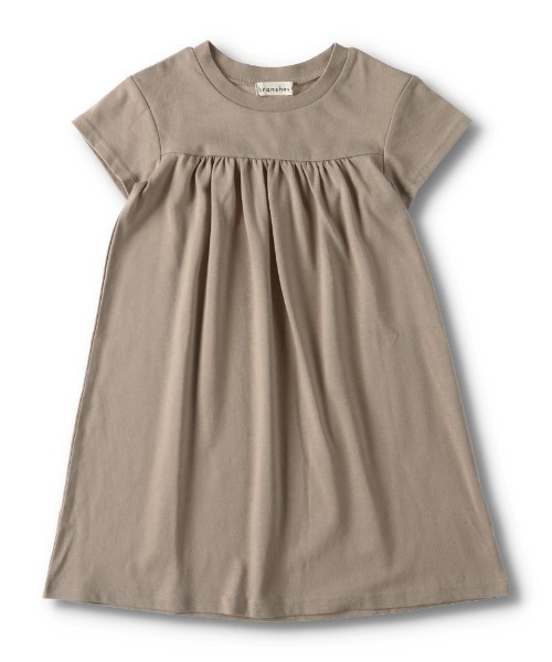 BRANSHES（ブランシェス）の「【WEB限定】胸元ギャザー半袖ワンピース（ワンピース・キッズ・ベージュ/ブルー/フューシャピンク/ダークグリーン/キャメル/ブラック・90cm/100cm/110cm/120cm/130cm/140cm/150cm）」の10枚目の写真