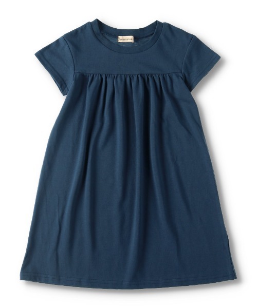 BRANSHES（ブランシェス）の「【WEB限定】胸元ギャザー半袖ワンピース（ワンピース・キッズ・ベージュ/ブルー/フューシャピンク/ダークグリーン/キャメル/ブラック・90cm/100cm/110cm/120cm/130cm/140cm/150cm）」の11枚目の写真