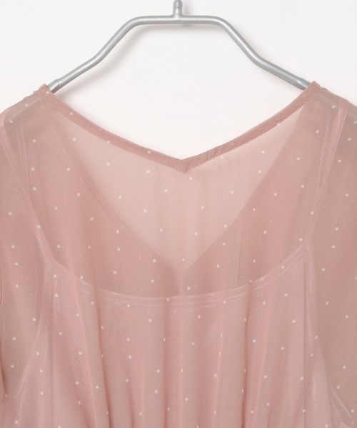 Heather（ヘザー）の「ティアードドットワンピース  887401（ワンピース・レディース・ホワイト系その他/ブルー系その他/ピンク系その他・FREE）」の4枚目の写真