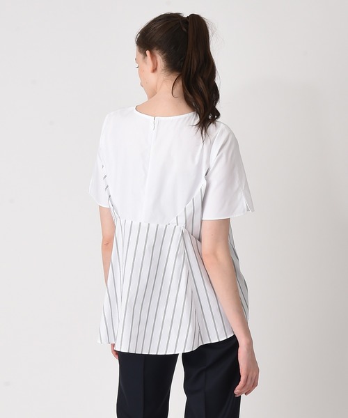 RAW FUDGE(ローファッジ)の「バックストライプ切替ブラウス(シャツ/ブラウス・レディース・オフホワイト/ネイビー・M)」の5枚目の写真