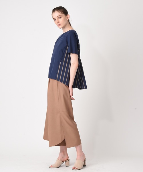 RAW FUDGE(ローファッジ)の「バックストライプ切替ブラウス(シャツ/ブラウス・レディース・オフホワイト/ネイビー・M)」の8枚目の写真