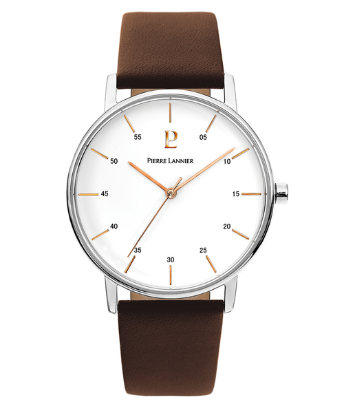 PIERRE LANNIER（ピエール・ラニエ）の「【PIERRE LANNIER】ピエールラニエ シティライン レザーベルトウォッチ　P202J104 P202J164 P203F434（アナログ腕時計・メンズ・ブラック/ホワイト/ネイビー・フリー）」の5枚目の写真