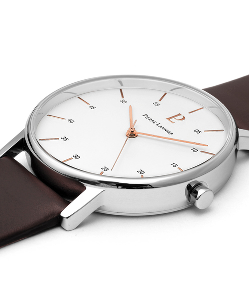 PIERRE LANNIER（ピエール・ラニエ）の「【PIERRE LANNIER】ピエールラニエ シティライン レザーベルトウォッチ　P202J104 P202J164 P203F434（アナログ腕時計・メンズ・ブラック/ホワイト/ネイビー・フリー）」の6枚目の写真