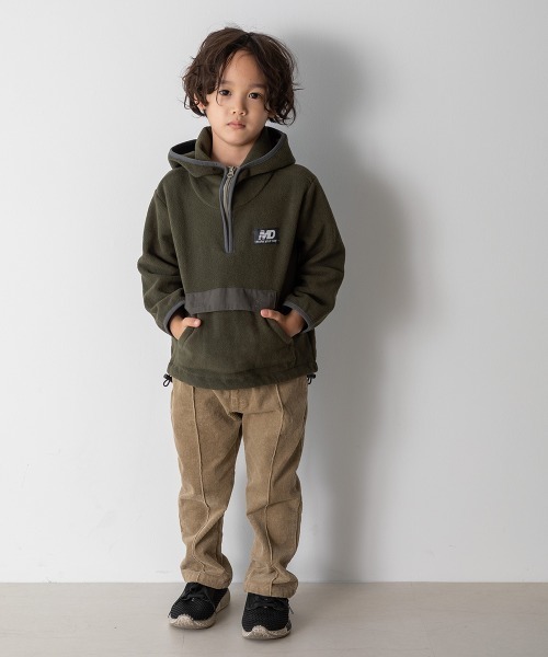 MAKE YOUR DAY（メイクユアデイ）の「フード付きフリースプルオーバー■80～140cm（パーカー・キッズ・ネイビー/オリーブ・130/100/110/80/90/140/120）」の17枚目の写真